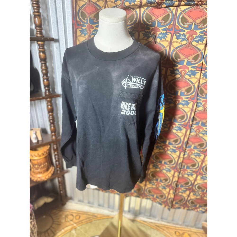 Wills Honkytonk Bike Week 2000 Long Sleeve Tee Jays Motorcycle Graphic L